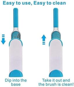 Pet fur hair remover brush with self cleaning base-blue - Image 5