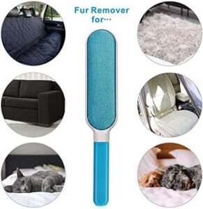 Pet fur hair remover brush with self cleaning base-blue - Image 4