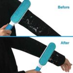 Pet fur hair remover brush with self cleaning base-blue - Image 3